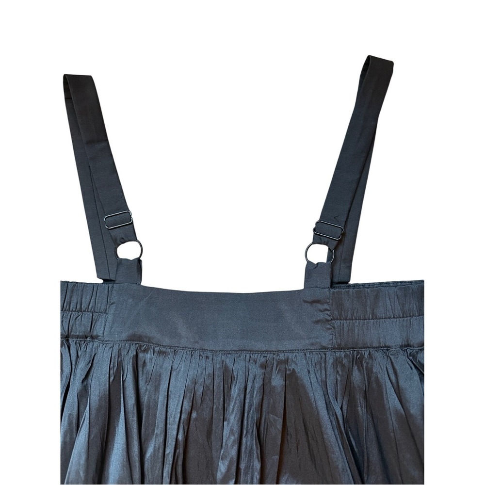 BLONI Anthropologie Black Taffeta Square Neck Bubble Mini Dress S High Fashion - Picture 11 of 14